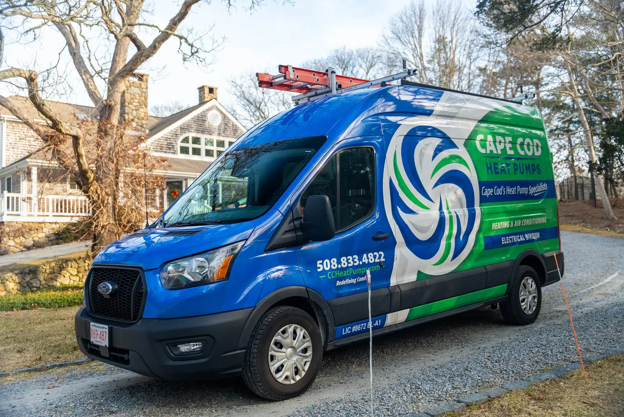 Cape Heating AC & Electric truck on Cape Cod, MA.